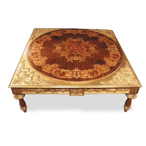 Luxury Coffee Table, Made in Italy, Top Inlayed
