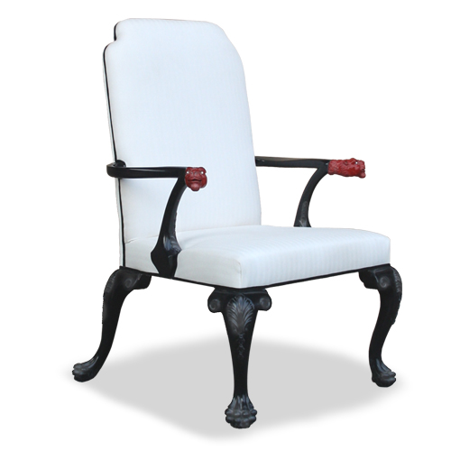 George III style armachair, black and white - Mod. Ethel MGC Mariani