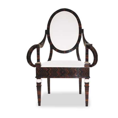Italian design Luxury Armchair in Macassar Ebony Veneer