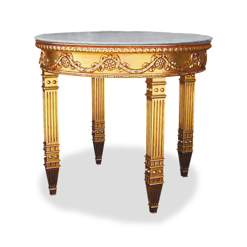 Luxury Round Side Table, Classic Style, Custom Size, marble top, Made in Italy