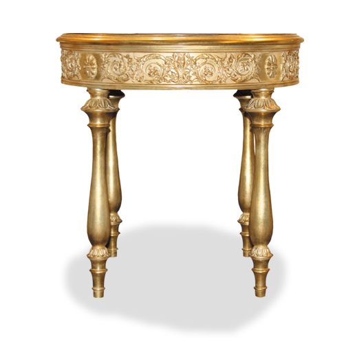 Luxury Round Table, Carved, Marble top, Made in Italy