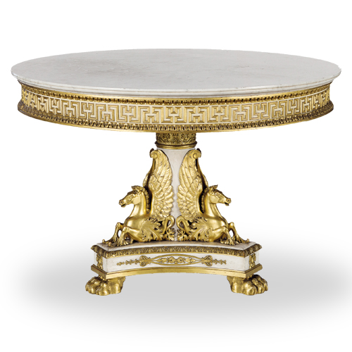 Neoclassical Round Table in white and gold - Tavolo in stile neoclassico bianco e oro