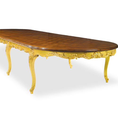 Golden Louis XV Table, top inlayed - Tavolo dorato con piano intarsiato